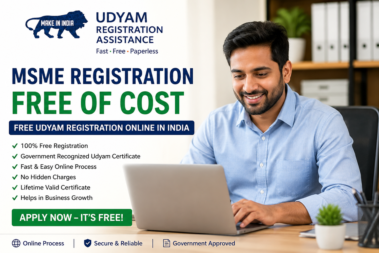 MSME Registration Free of Cost | Free Udyam Registration Online in ...